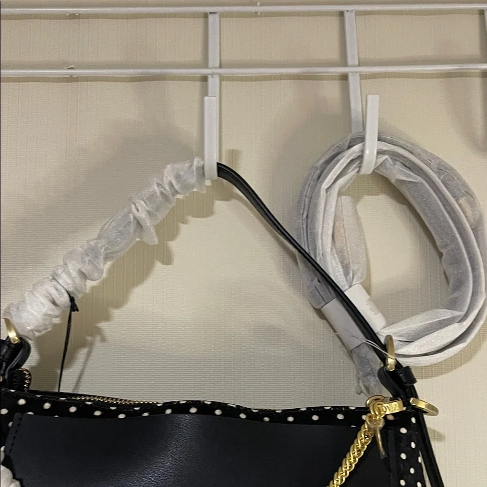 NWT Elegant Zac Posen Black and White Polka Dot Shoulder & Crossbody Bag